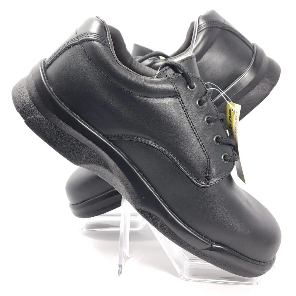 Apex Men's 1270 Ambulator Conform Black Leather Lace Shoes Men's Size 9.5 W- NEW